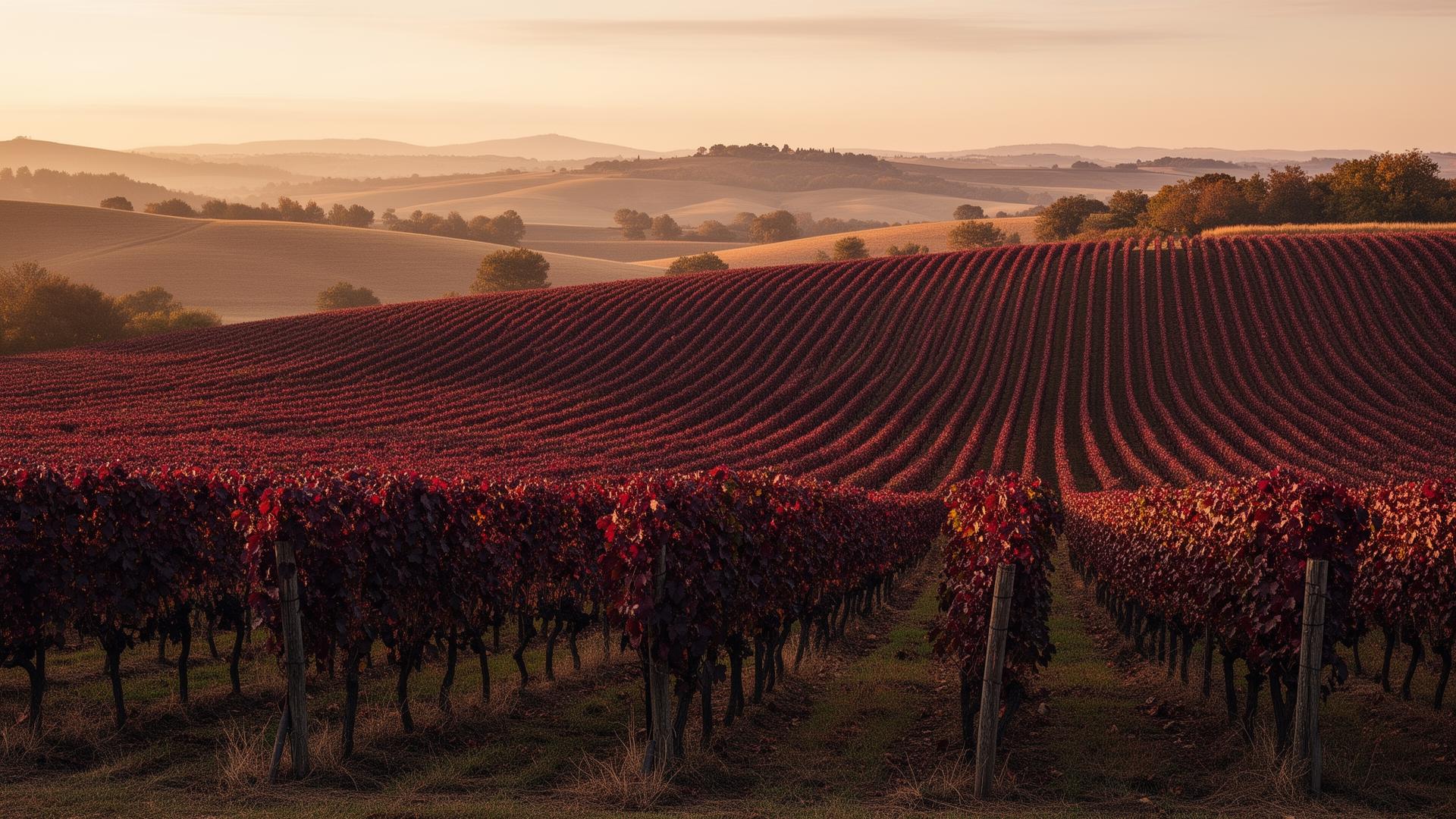 Vignes du domaine au crépuscule
